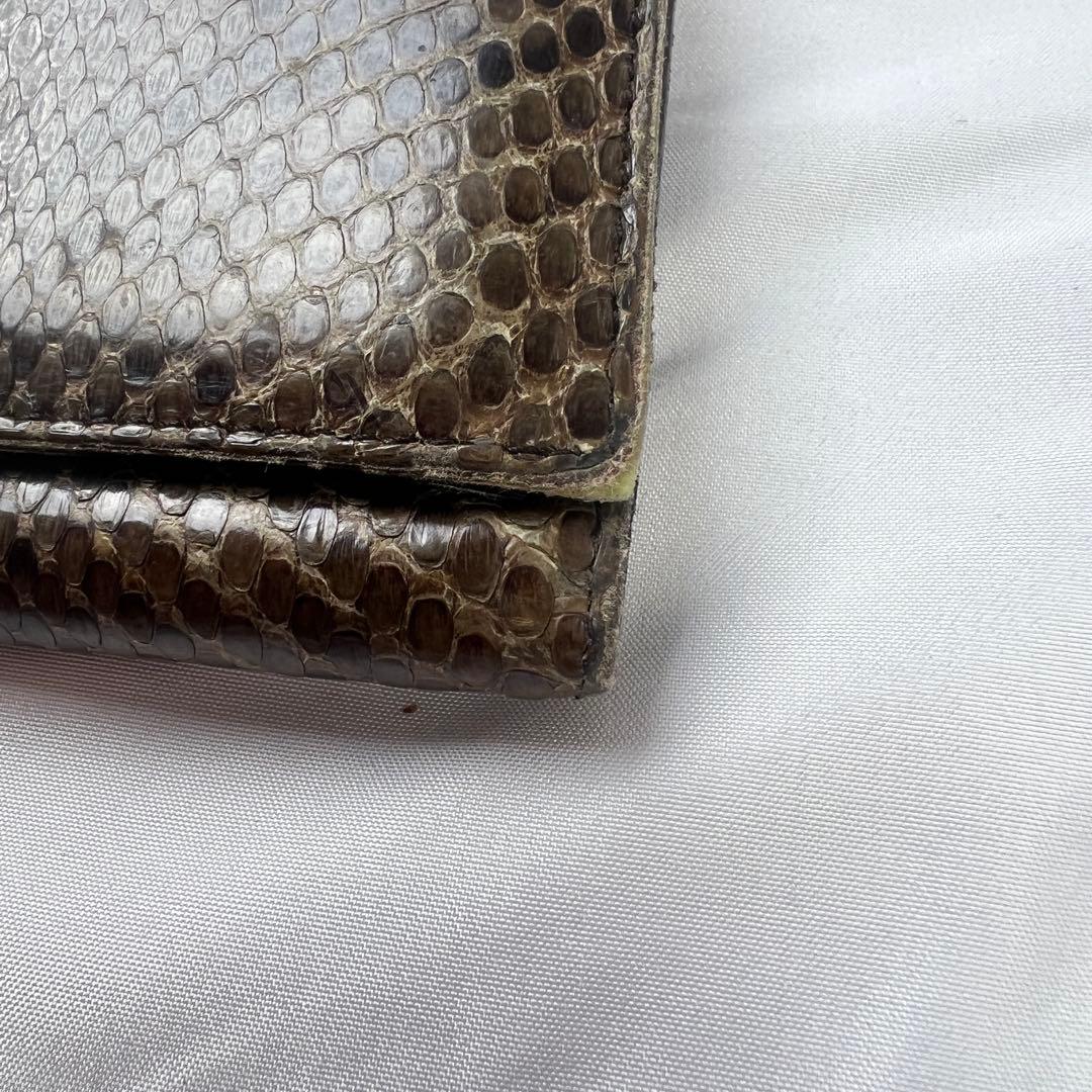 小物 PRADA python leather compact wallet