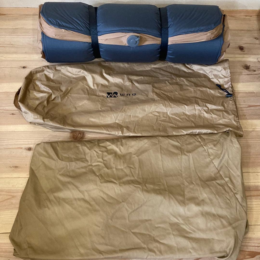 WAQ リラクシングキャンプマット 厚手 10cm タン　シングル　専用シーツ