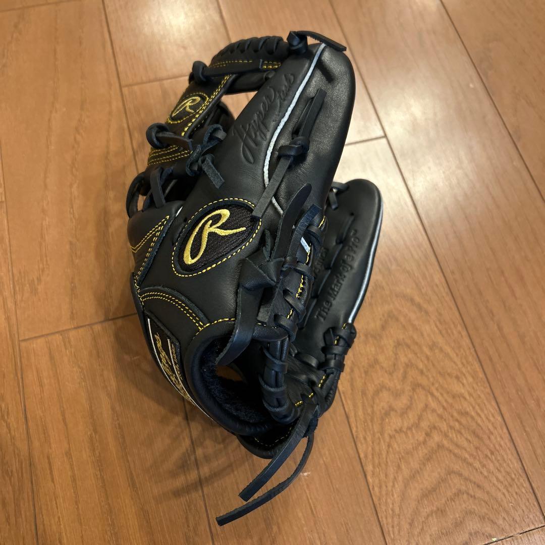 値下げ！【新品未使用】【スチーム加工済】 Rawlings 少年軟式グローブ 黒
