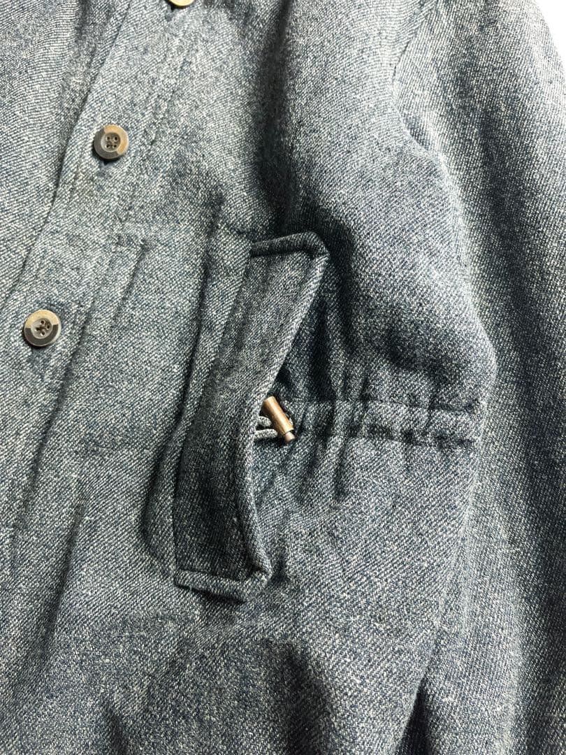 【45R】綿100% 裏ボア ドロストコード インディゴスタンドカラーコート