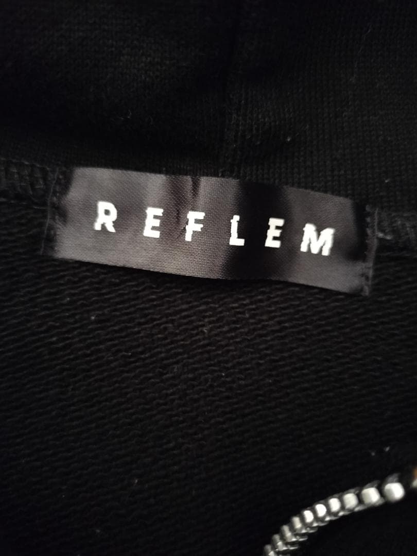 REFLEM　レフレム　クロス総柄　ラインストーン　十字架　パーカー　黒✕紫