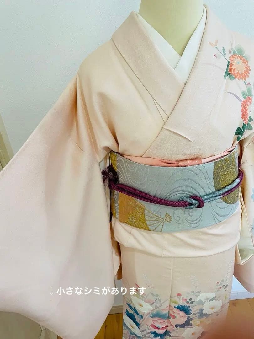 ピンク 花柄 正絹の訪問着セット