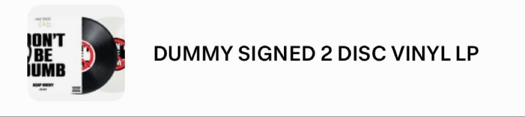A$AP ROCKY - DON’T BE DUMB DUMMY サイン付きLP