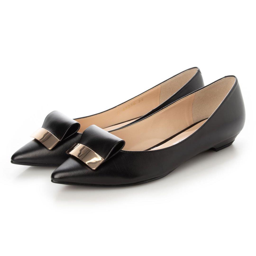 完売品♡ダイアナ メタルプレート ポインテッドトゥ フラットパンプス