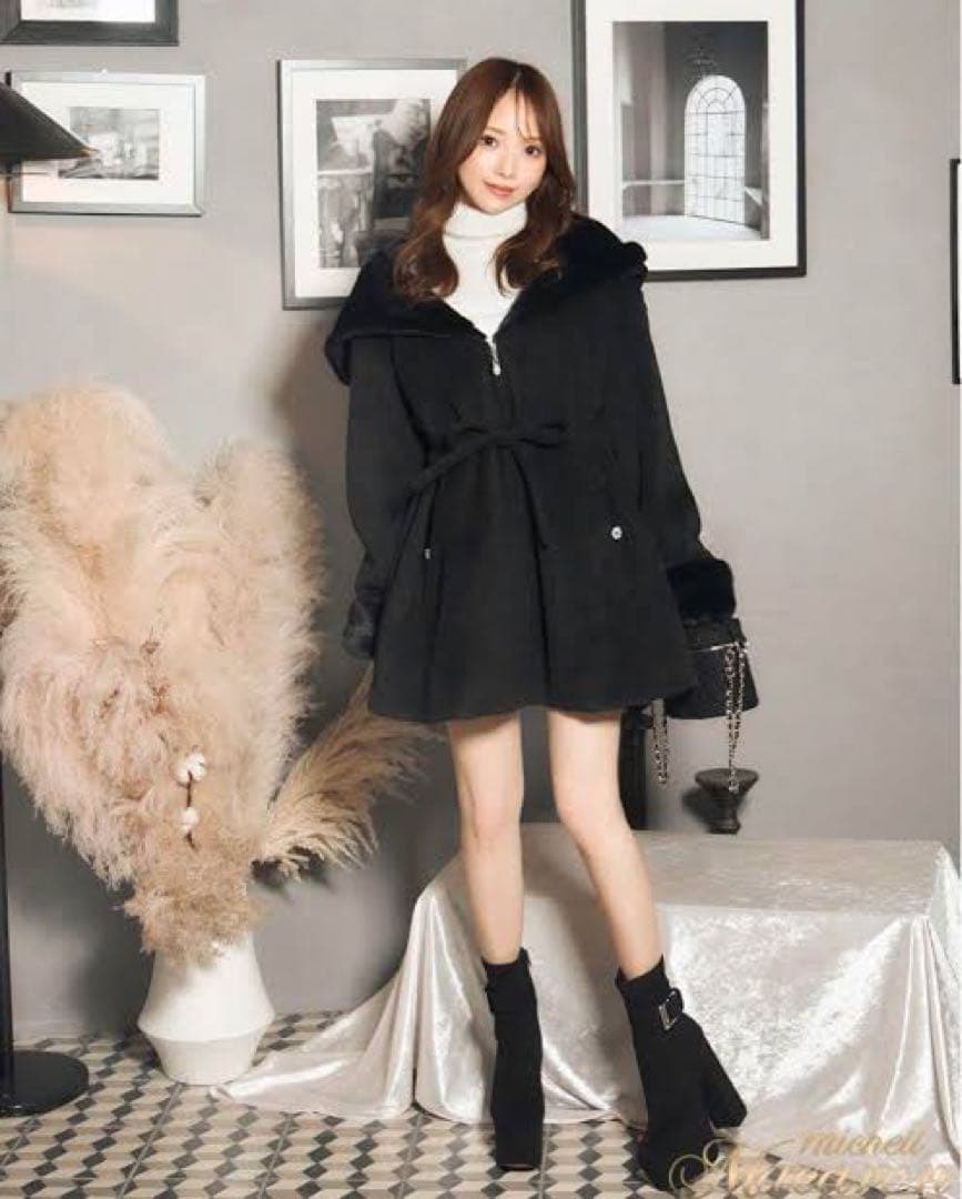 ミシェルマカロン ウエストリボンコート xs