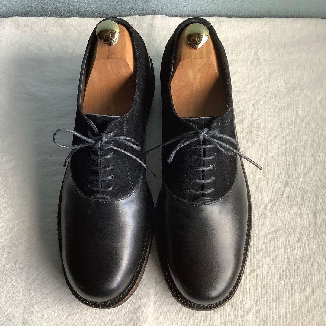 コムデギャルソンオム　プレーントゥ　カーフ&スエード　レザーシューズ　黒/26