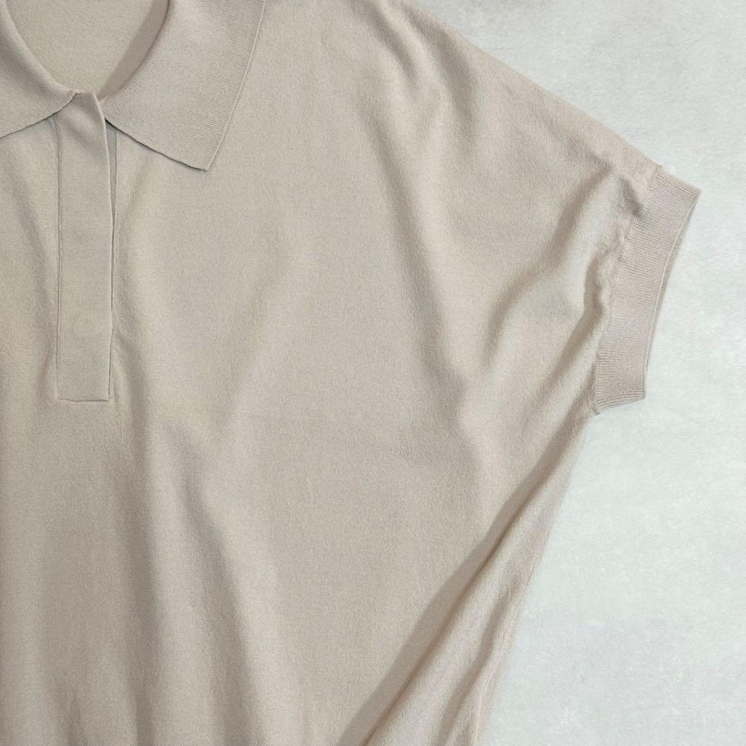 新品同様✨23区　2025　フレンチスリーブ ポロニット　ベージュ　38