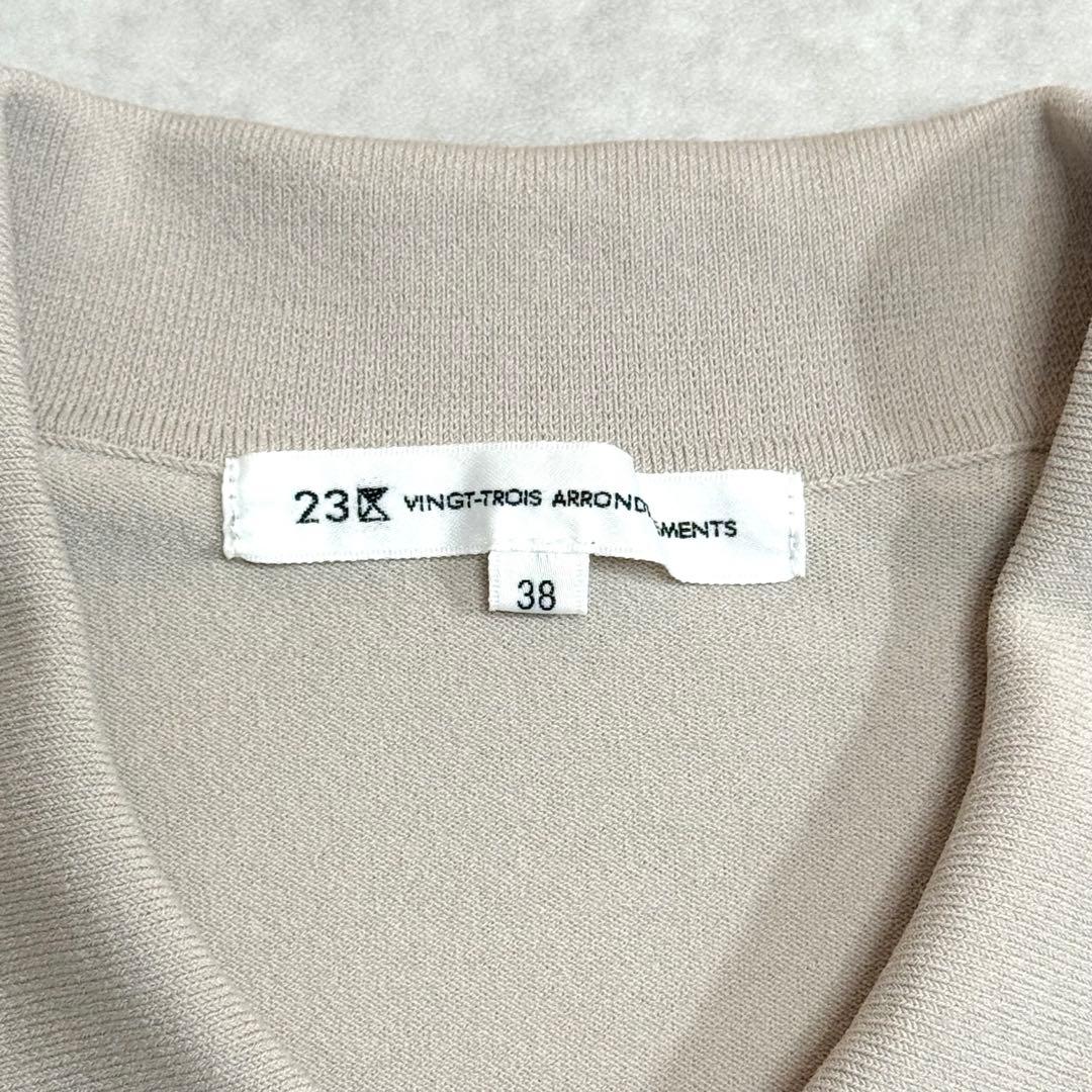 新品同様✨23区　2025　フレンチスリーブ ポロニット　ベージュ　38