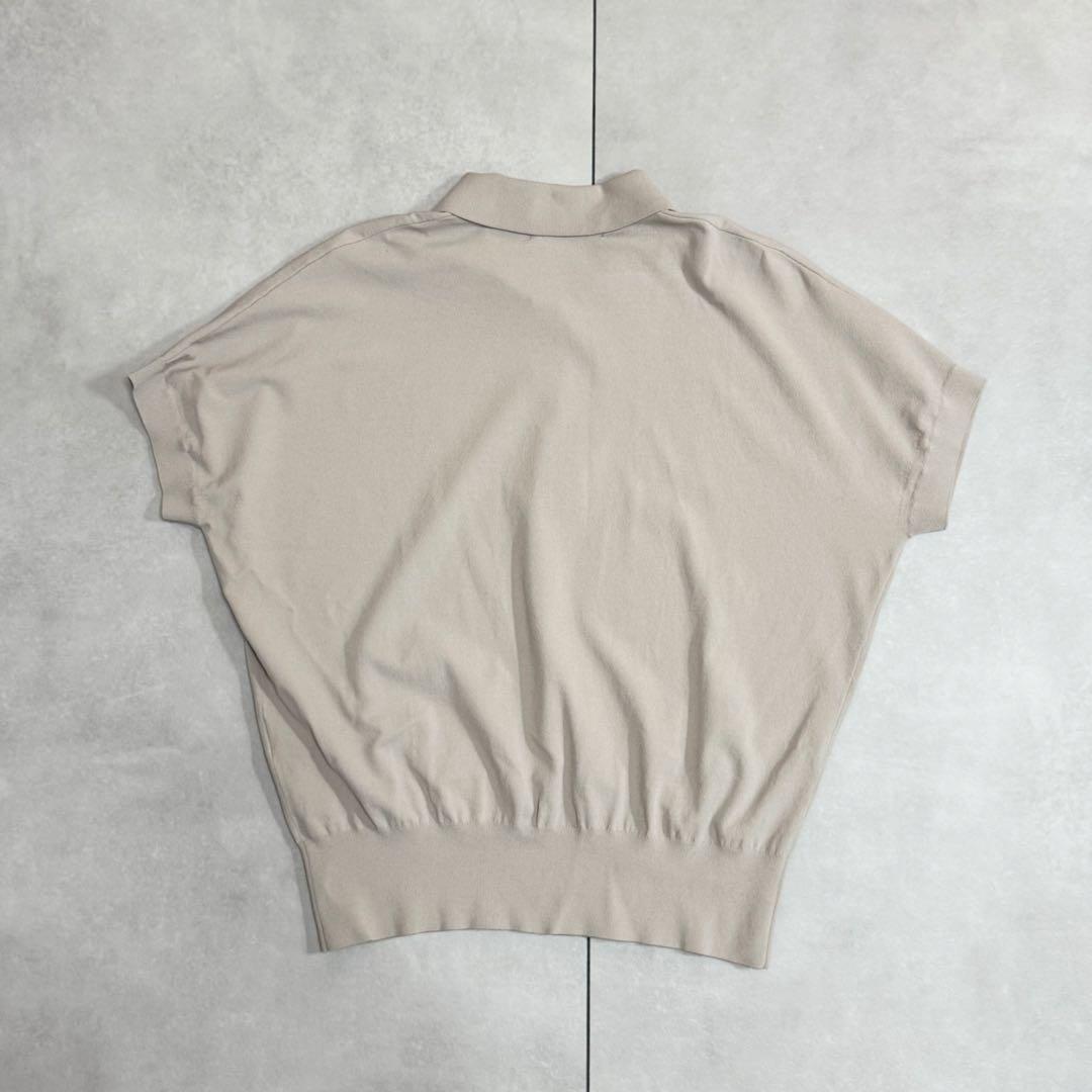 新品同様✨23区　2025　フレンチスリーブ ポロニット　ベージュ　38