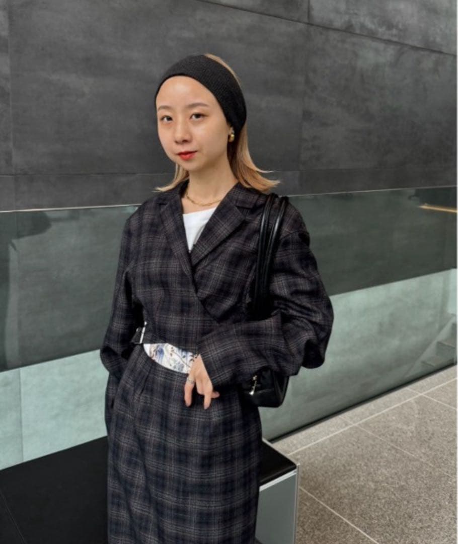 M*U様 WAIST CROSS CHECK DRESS