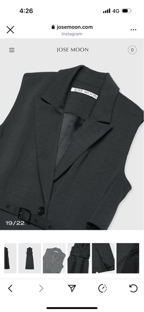 JOSE MOON ジョゼムーン　ノースリーブロングベスト 36