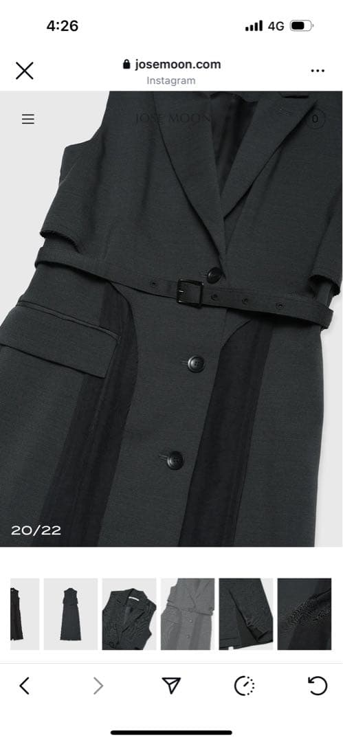 JOSE MOON ジョゼムーン　ノースリーブロングベスト 36