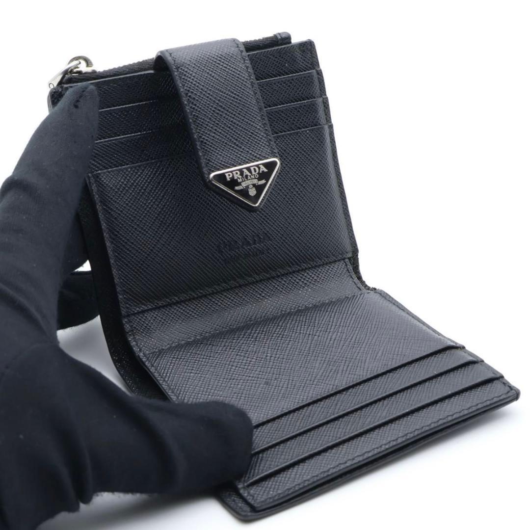 【極美品】PRADA ICチップ 二つ折り財布　サフィアーノ　トライアングルロゴ