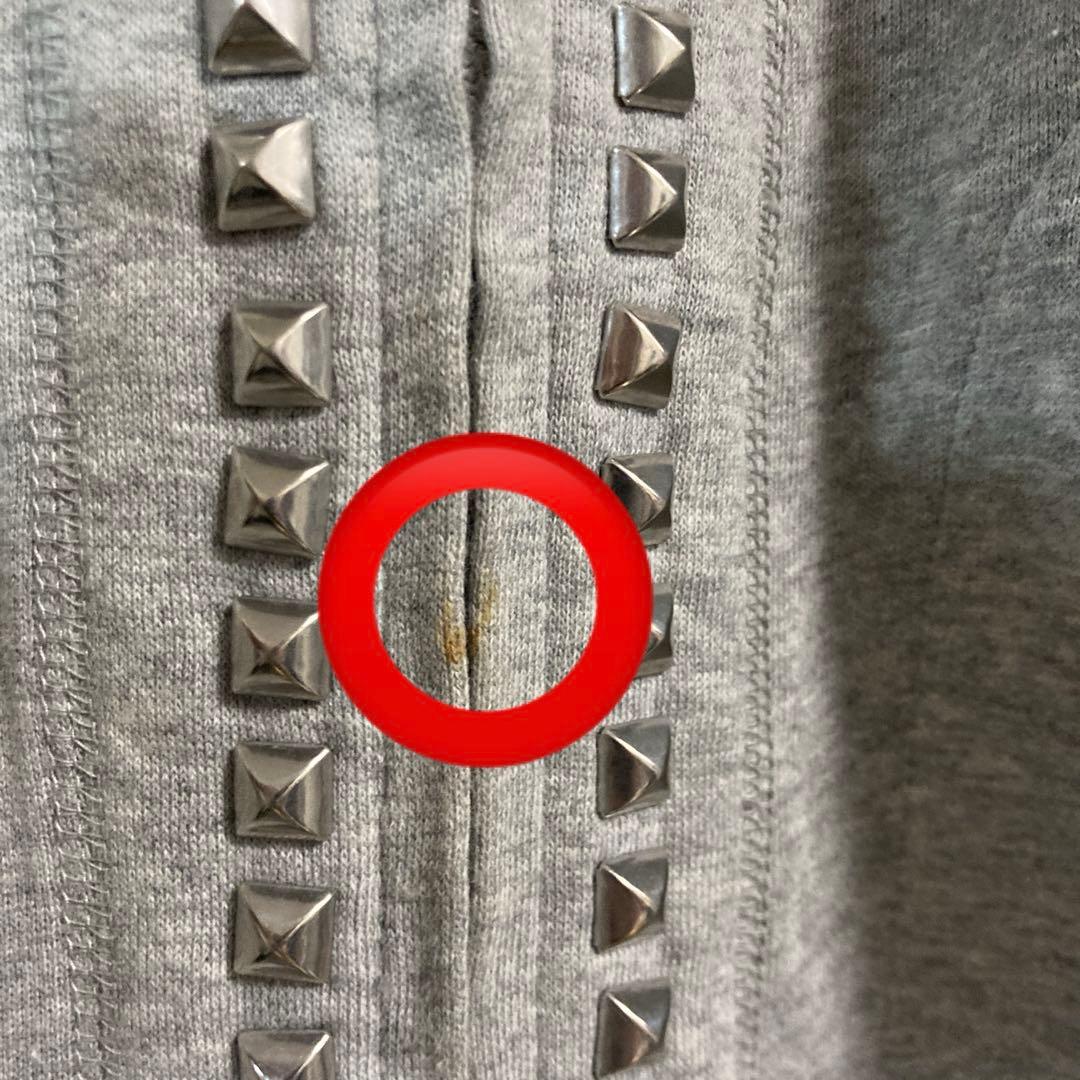 ヒステリックグラマー　スタッズ加工パーカー　グレー　y2k NANA FREE