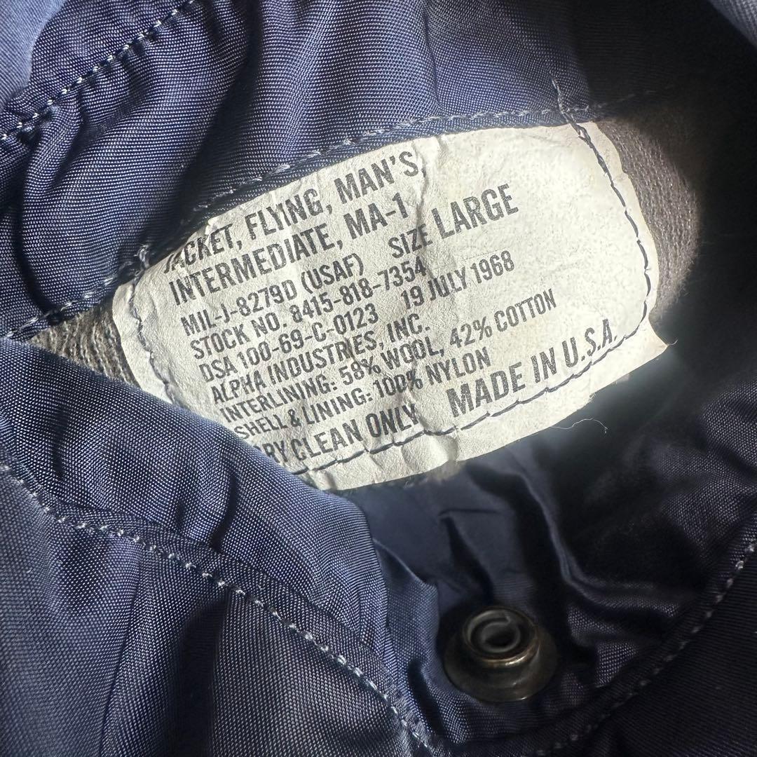 【希少】アルファ　MA-1 SCOVILL J-8279D 69s ネイビー　L