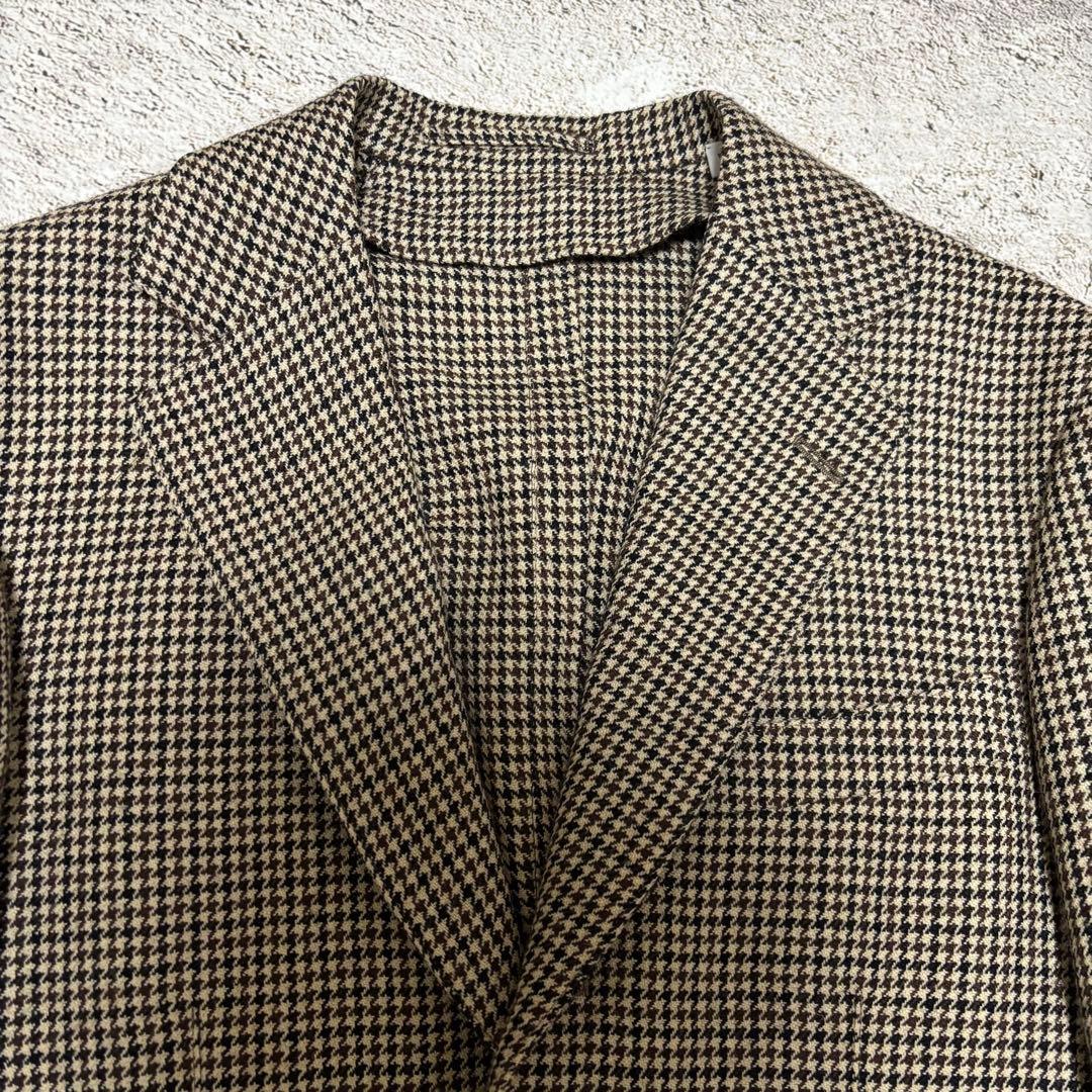 【未使用級】　TOMORROWLAND ジャケット　シングル　段返り千鳥柄　44