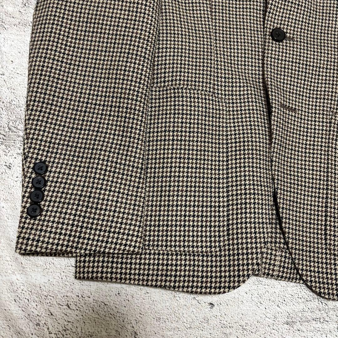 【未使用級】　TOMORROWLAND ジャケット　シングル　段返り千鳥柄　44