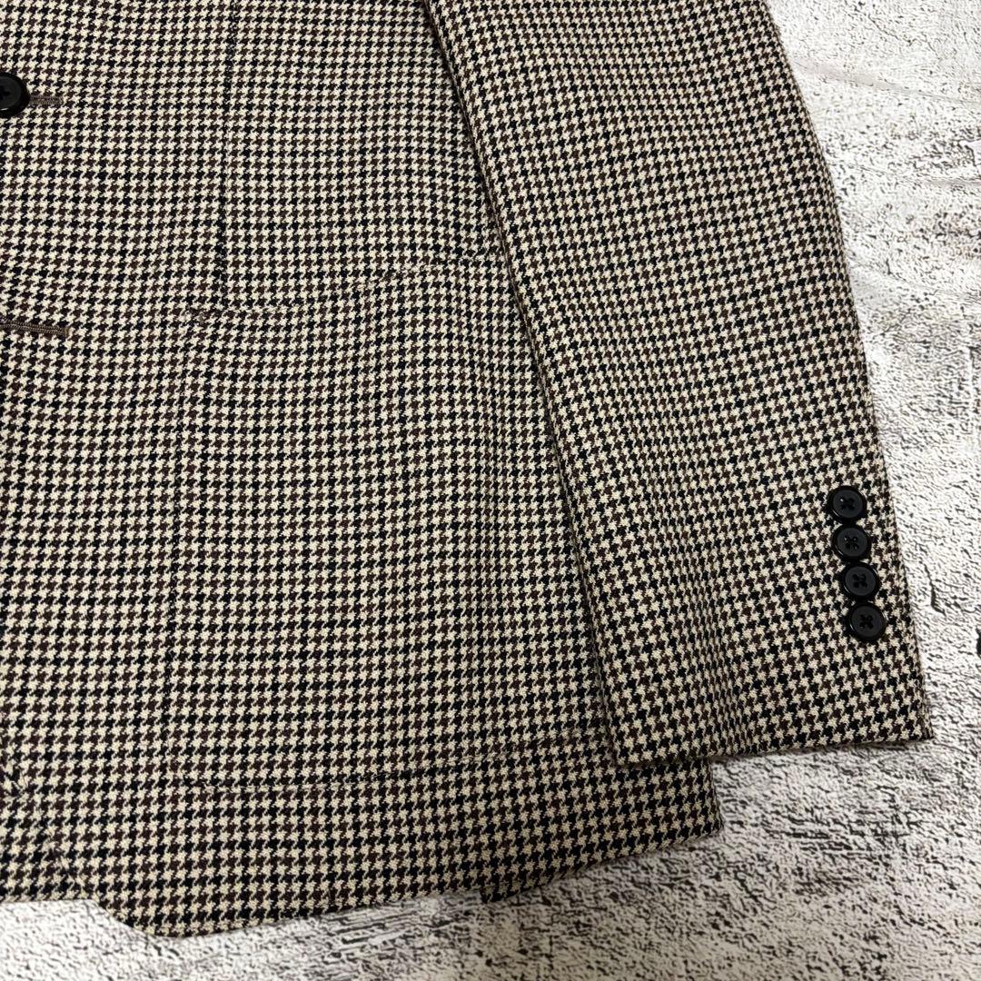 【未使用級】　TOMORROWLAND ジャケット　シングル　段返り千鳥柄　44