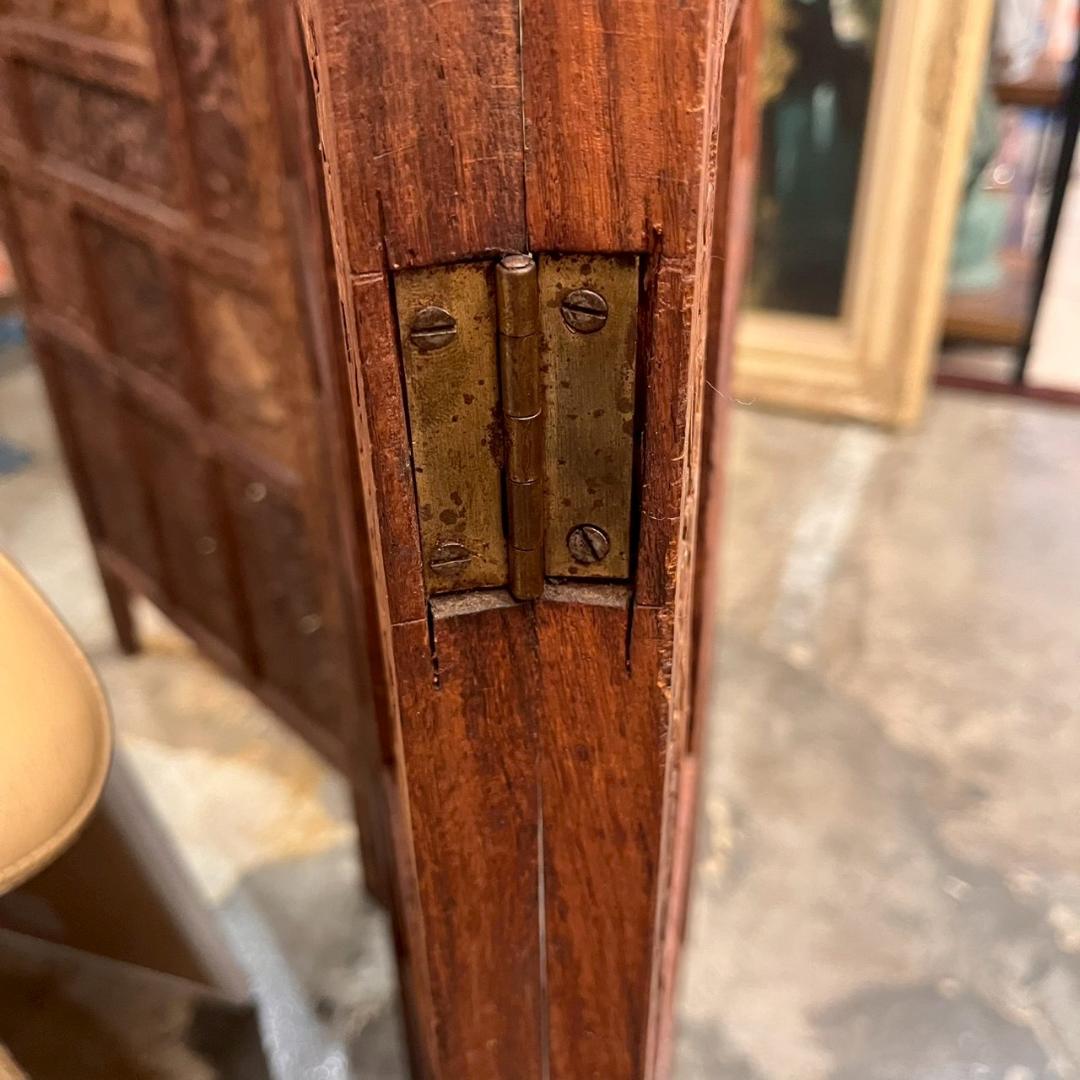 【 チーク 】アジアン パーテンション インド製 衝立 エスニック 仕切り 4連