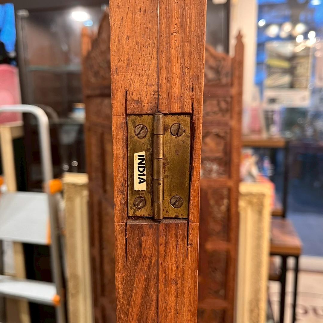 【 チーク 】アジアン パーテンション インド製 衝立 エスニック 仕切り 4連