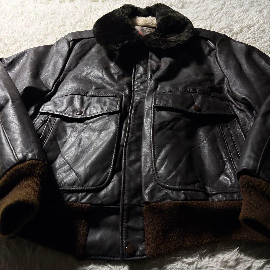 70s USA製 Sears フライトジャケット G-1 襟ボア 42