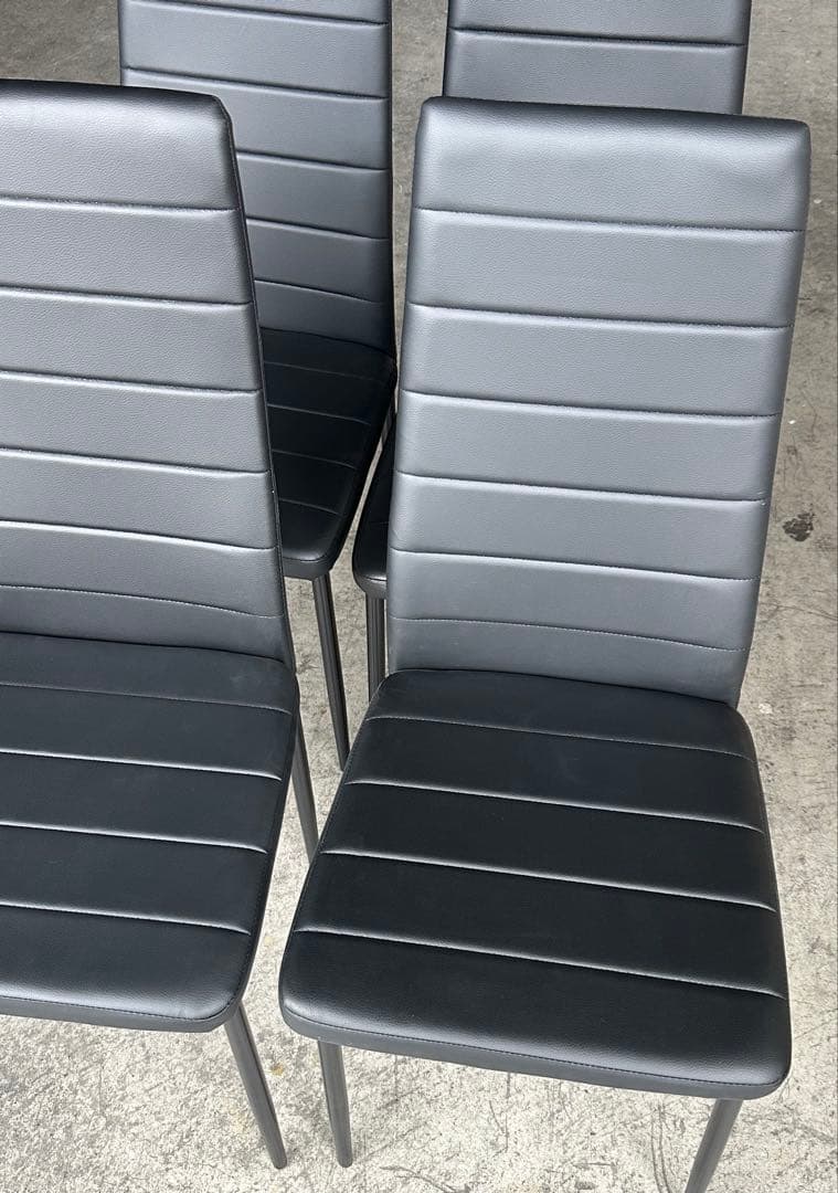 ダイニングチェア レザー 食卓椅子 北欧 リビングチェアブラック　4脚セット