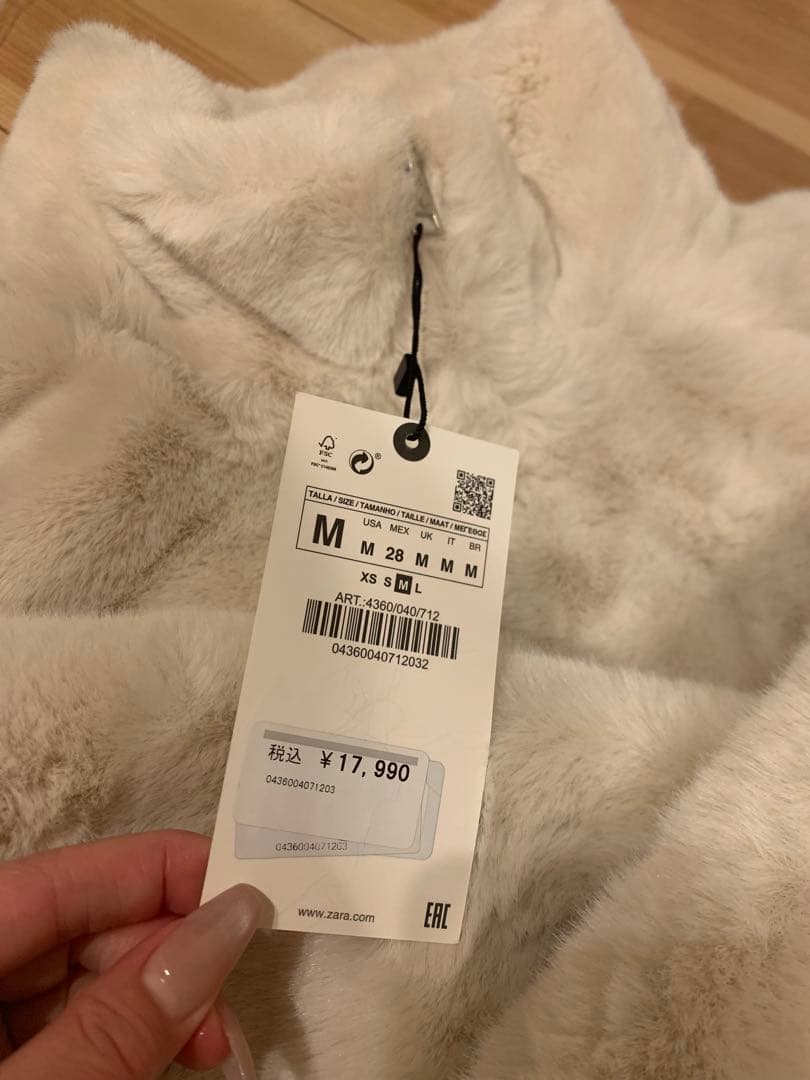 ZARAフェイクファーボンバージャケット新品未使用タグ付き