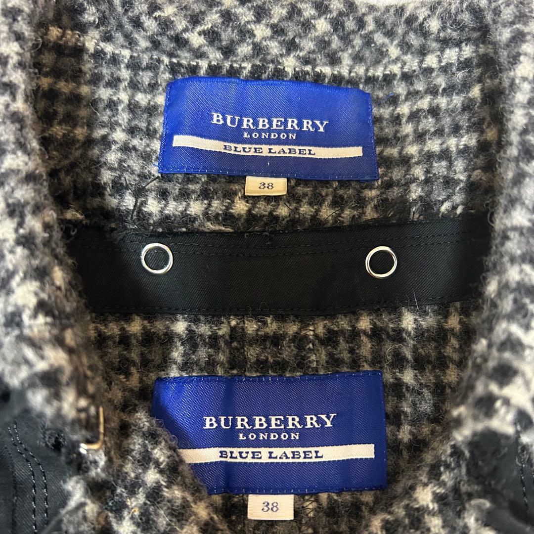 バーバリーブルーレーベル ショート トレンチコート 黒 レディース38 M