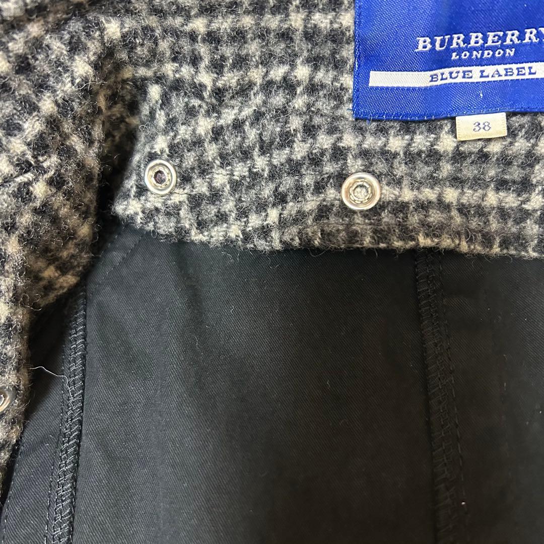 バーバリーブルーレーベル ショート トレンチコート 黒 レディース38 M