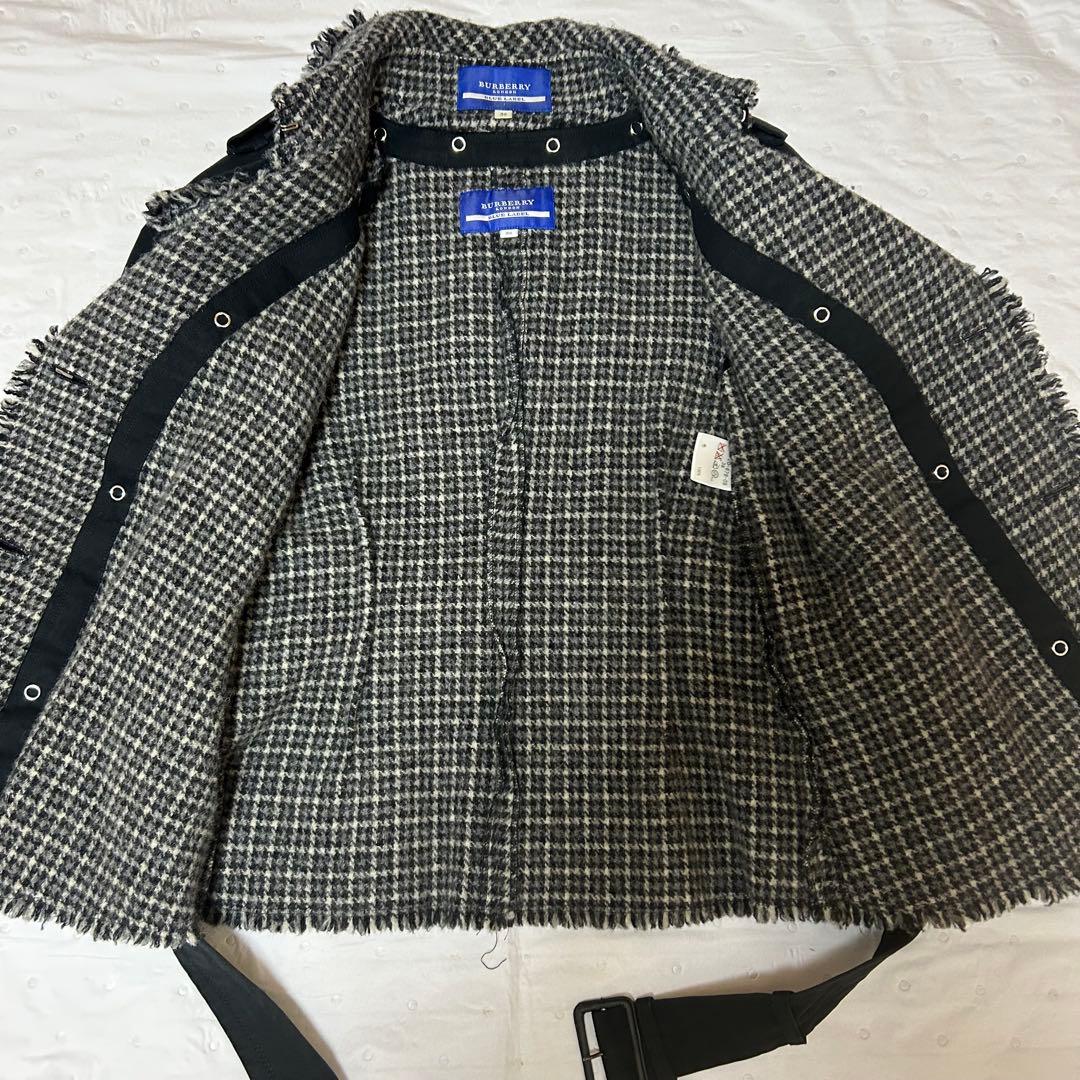 バーバリーブルーレーベル ショート トレンチコート 黒 レディース38 M