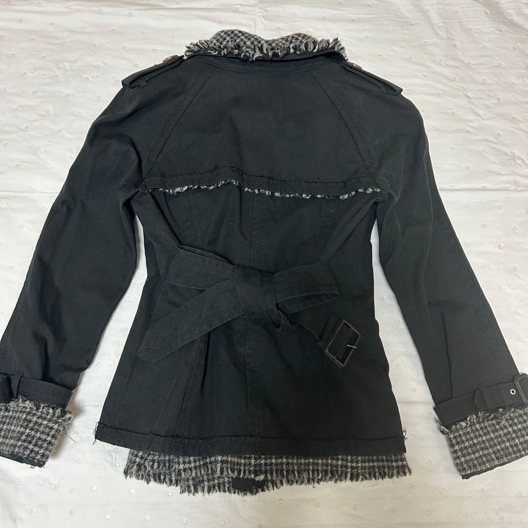 バーバリーブルーレーベル ショート トレンチコート 黒 レディース38 M