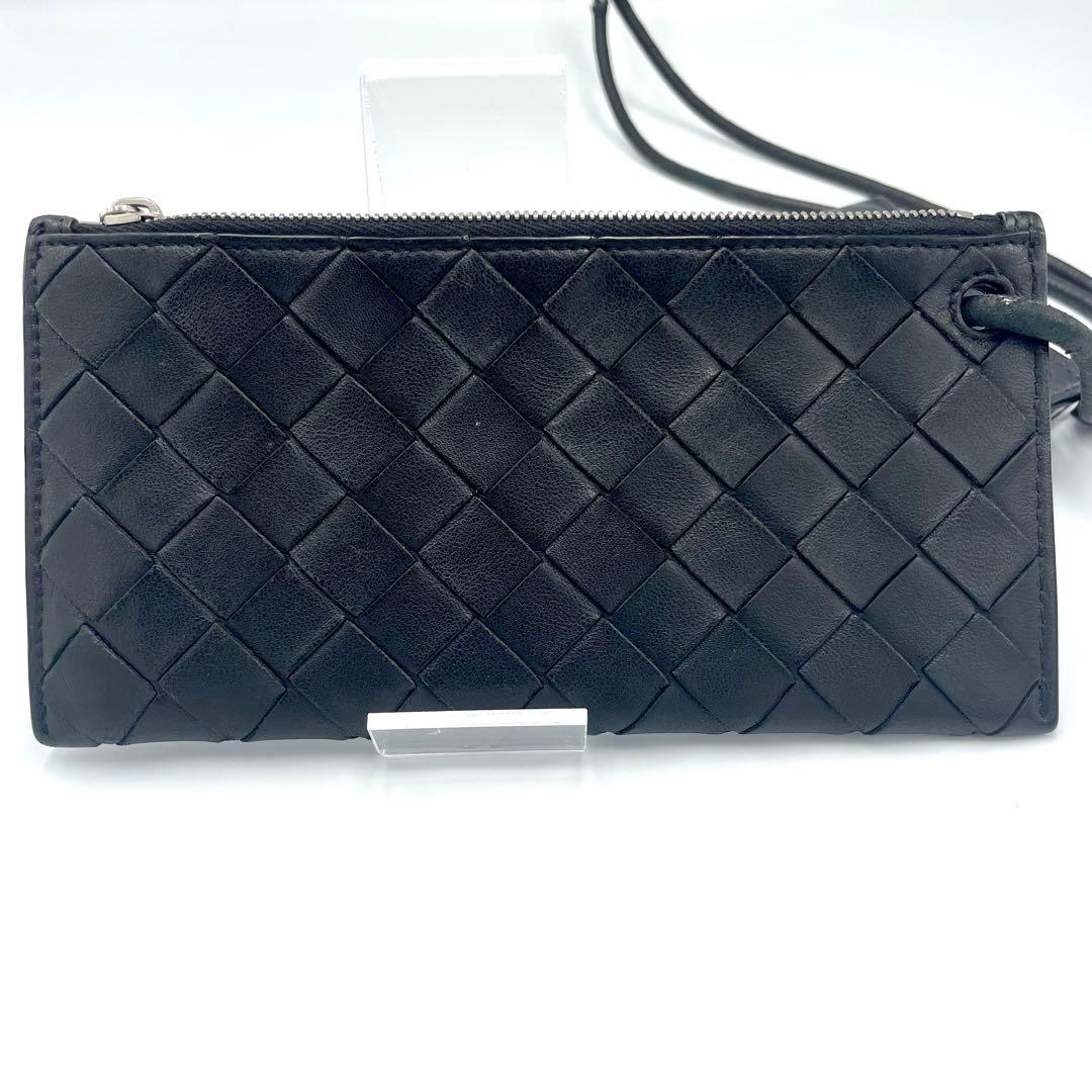 ボッテガヴェネタ ネックウォレット 財布 イントレチャート ブラック レザー