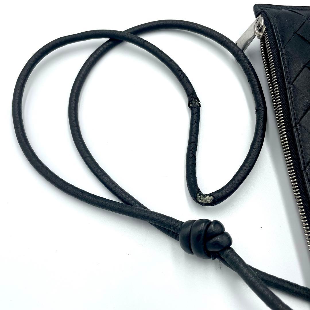 ボッテガヴェネタ ネックウォレット 財布 イントレチャート ブラック レザー