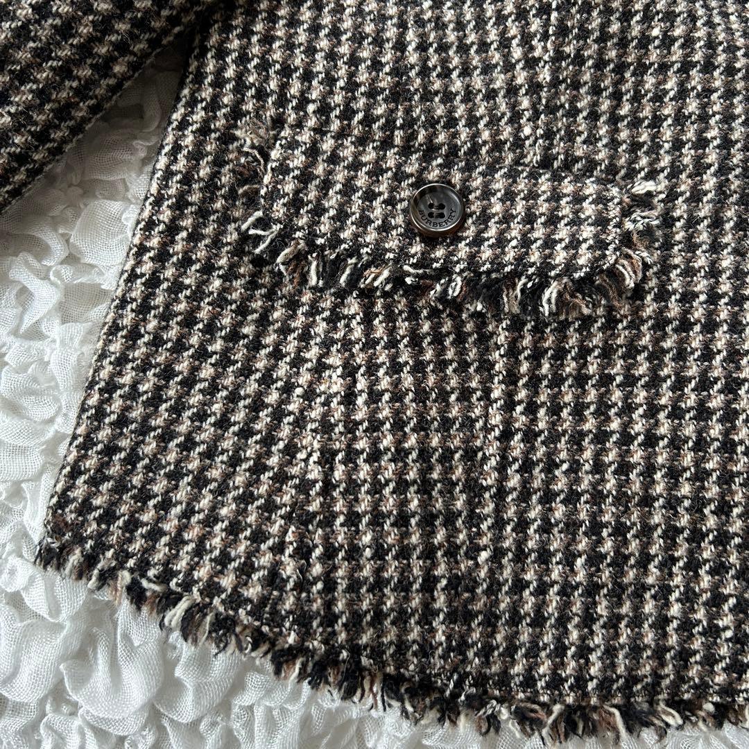 バーバリーロンドン　千鳥格子テーラードジャケット　大きいサイズ　ツイード