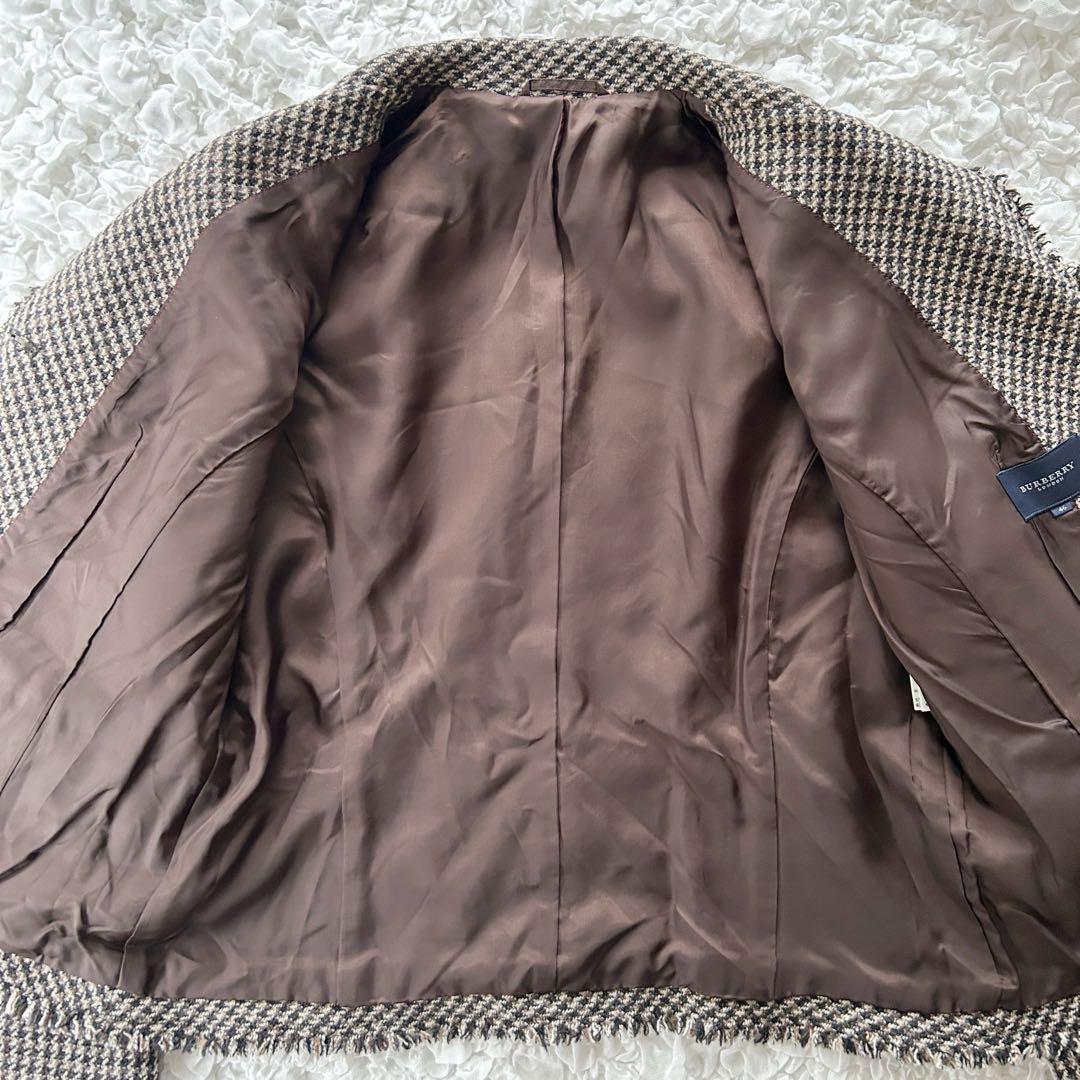 バーバリーロンドン　千鳥格子テーラードジャケット　大きいサイズ　ツイード