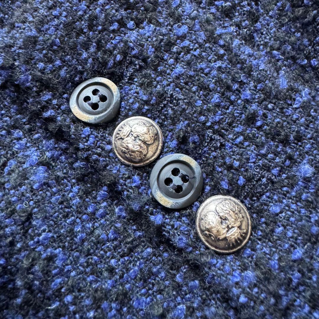 BOB ボブ ツイード テーラードジャケット アンコンジャケット　ネイビー　50