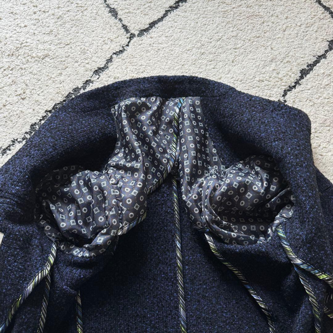 BOB ボブ ツイード テーラードジャケット アンコンジャケット　ネイビー　50