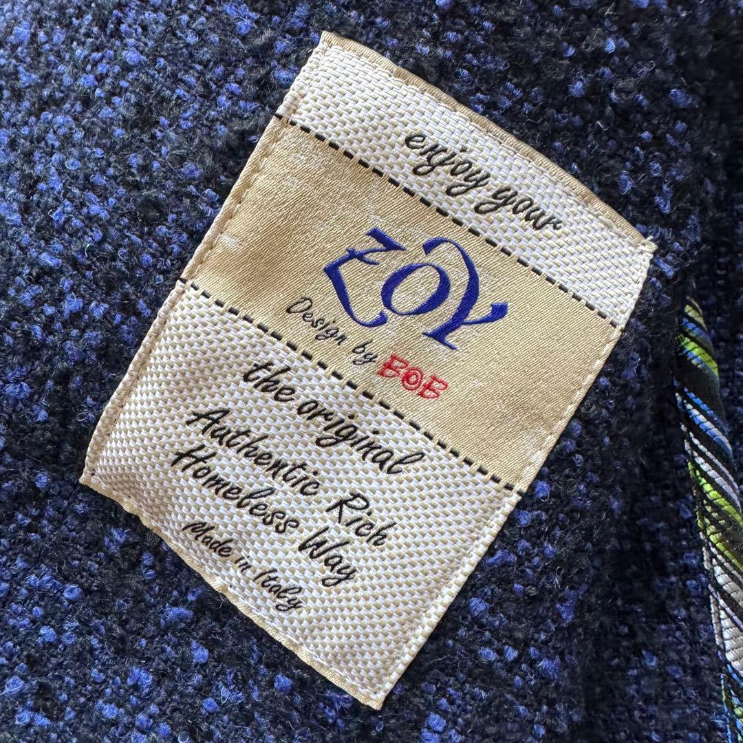 BOB ボブ ツイード テーラードジャケット アンコンジャケット　ネイビー　50