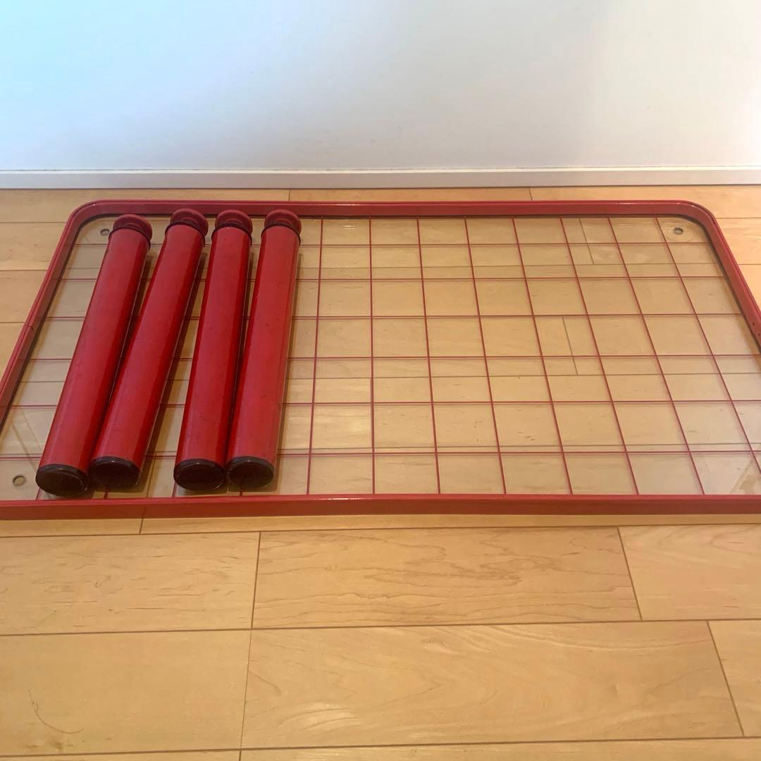 80年代 当時物 ファンシー レトロ ポップ ガラス テーブル 赤