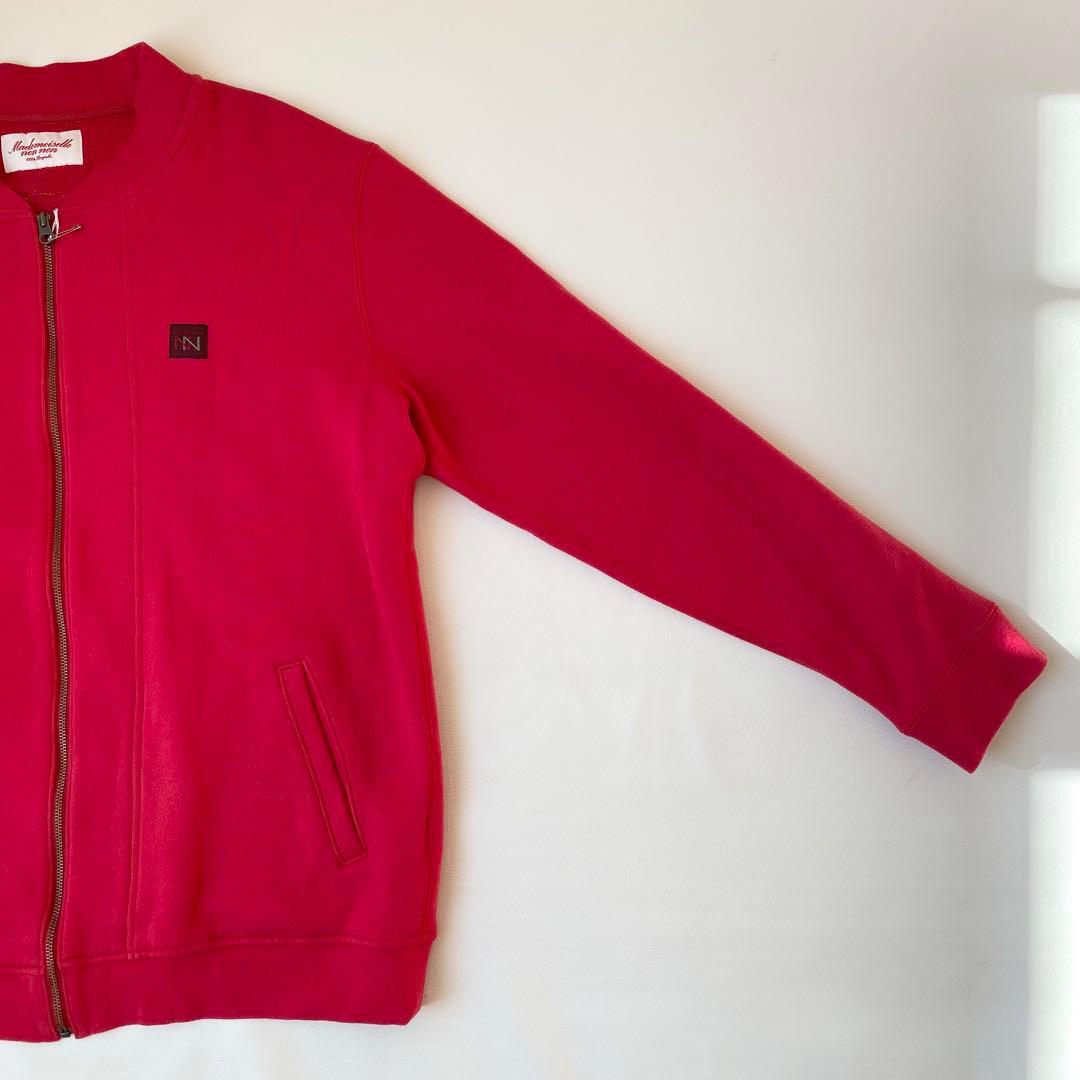 【新品未使用】マドモアゼルノンノン　ブルゾン　ロゴ刺繍＆ワッペン　ジップアップ