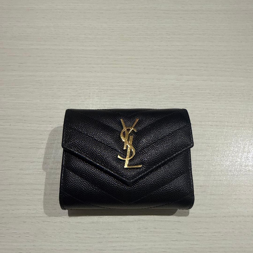SAINT LAURENT ブラック 三つ折り財布