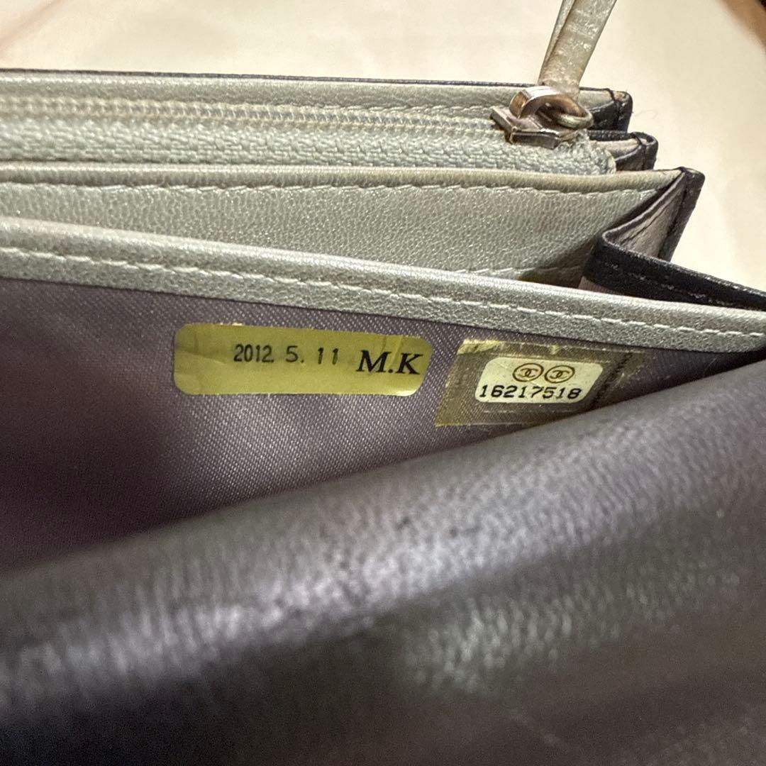 CHANEL ブラック 長財布 カメリア 箱付きココマーク