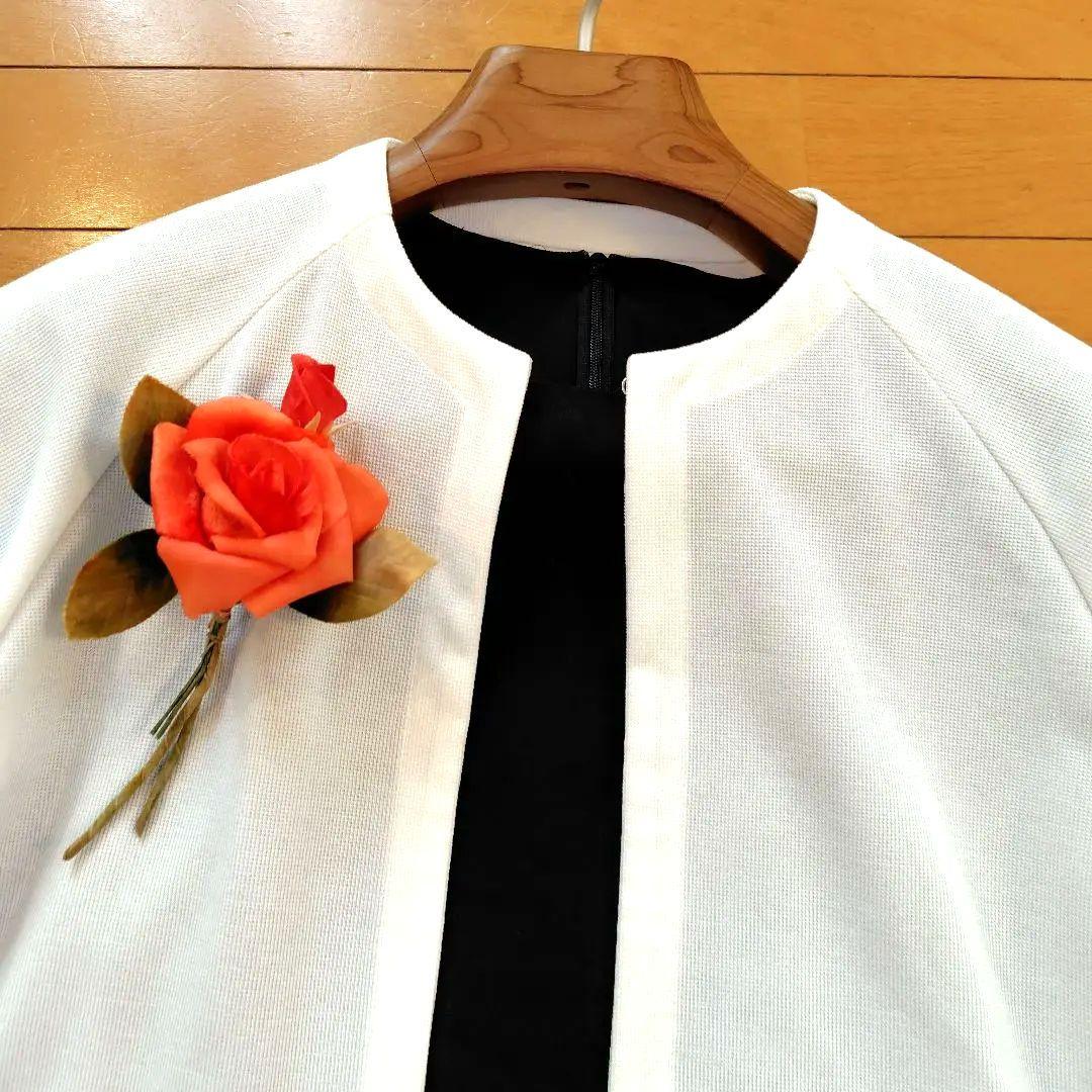 レリアン ノーカラー・バルーンスリーブジャケットコクーン11L