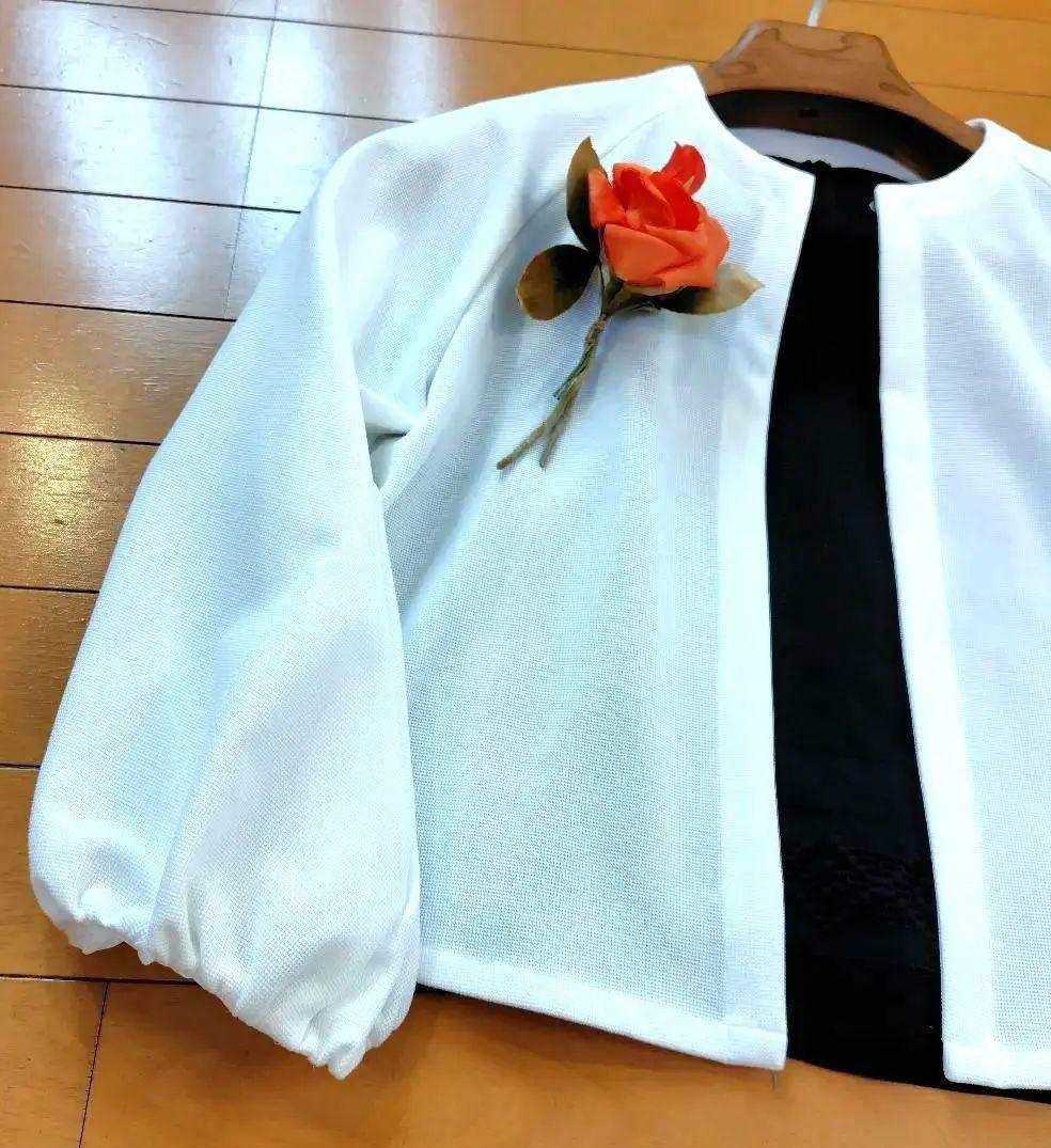 レリアン ノーカラー・バルーンスリーブジャケットコクーン11L