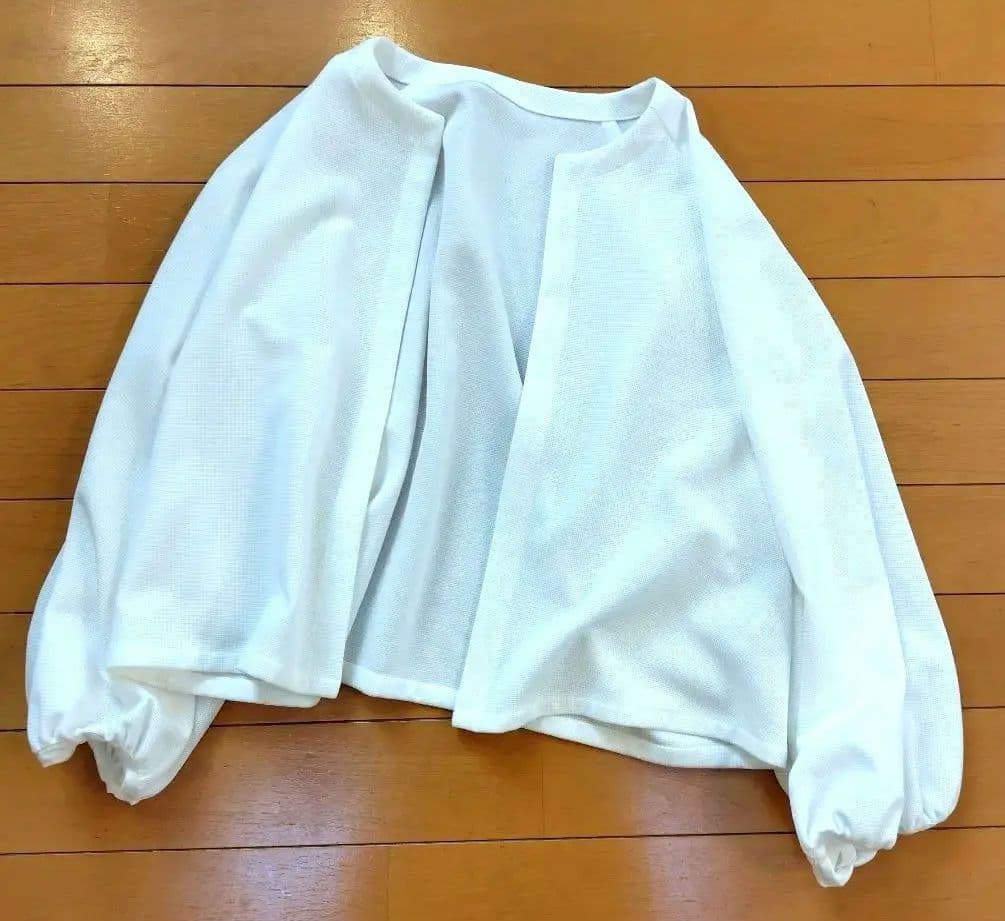 レリアン ノーカラー・バルーンスリーブジャケットコクーン11L