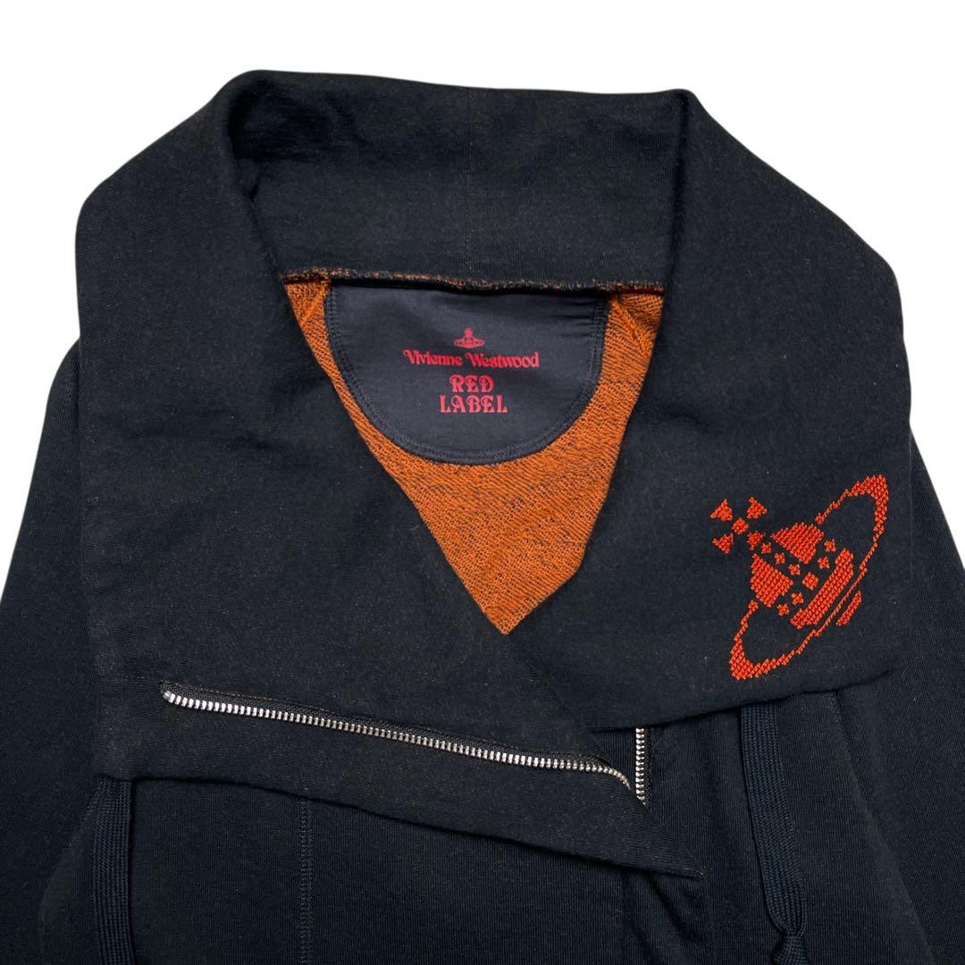 美品【ヴィヴィアンウエストウッド】オーブ刺繍 変形 フルジップパーカー ブラック