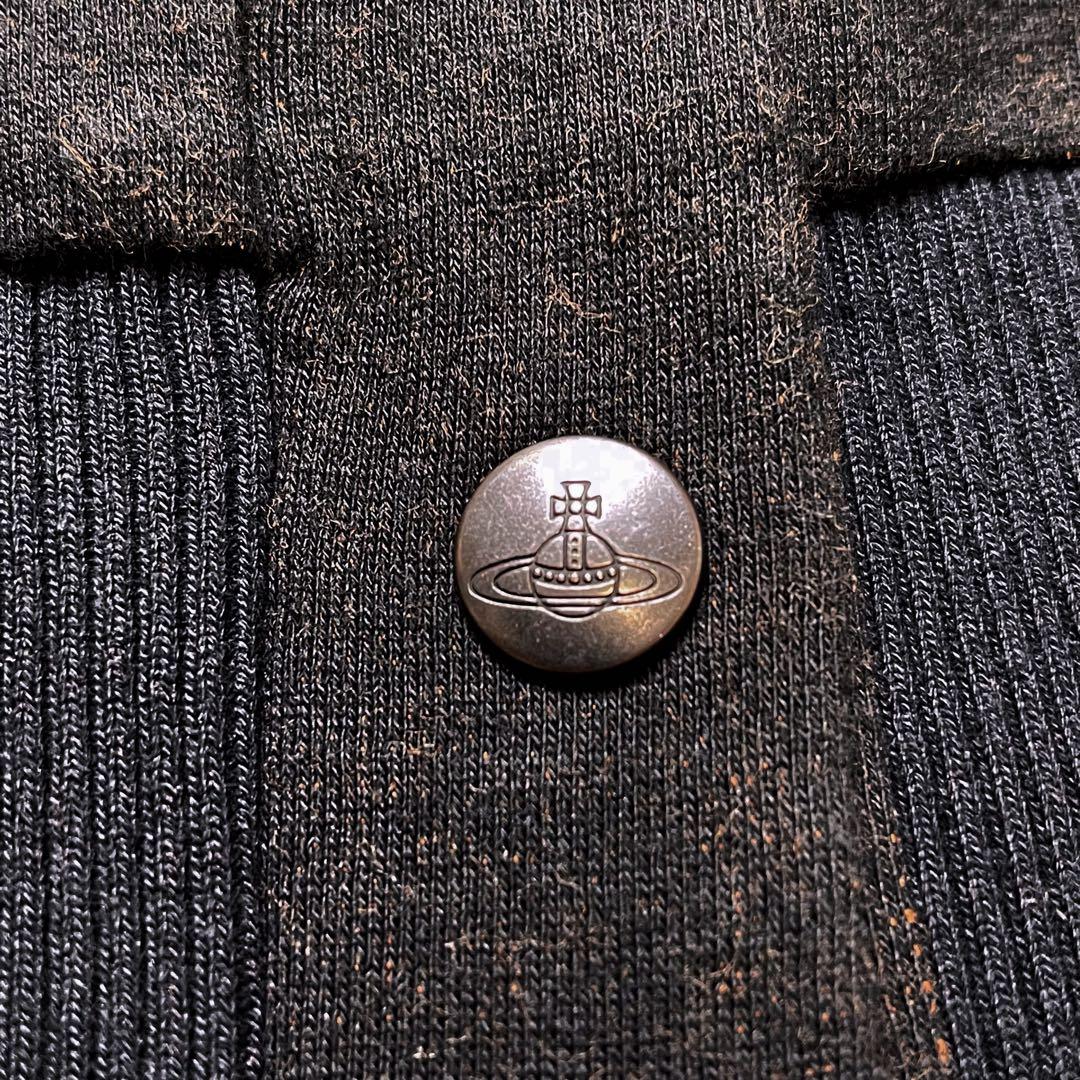 美品【ヴィヴィアンウエストウッド】オーブ刺繍 変形 フルジップパーカー ブラック