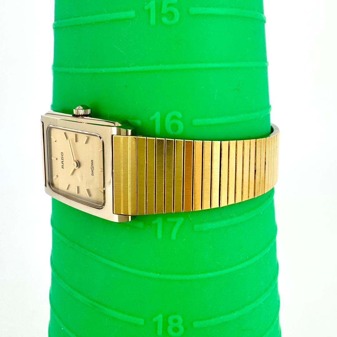 【箱/新品電池】RADO Diastarスクエア 腕時計 ゴールド レディース