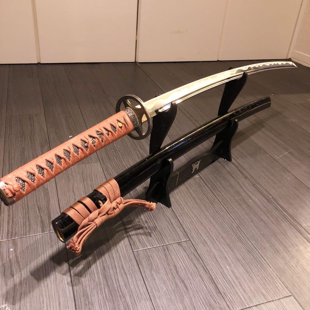 高級模造刀　高級居合刀　優波紋　亜合金刀身　名刀　居合刀　朱拵え