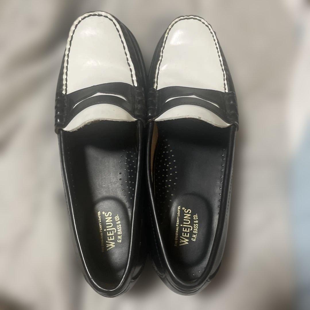 g.h bass weejuns白黒レザー ローファー